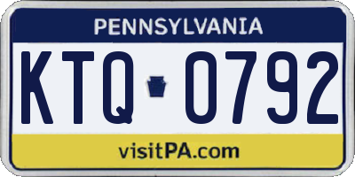 PA license plate KTQ0792