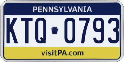 PA license plate KTQ0793