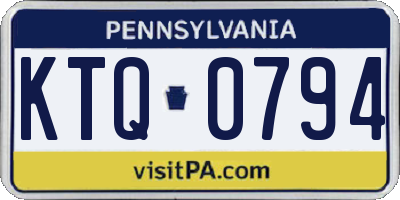 PA license plate KTQ0794
