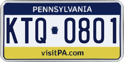 PA license plate KTQ0801