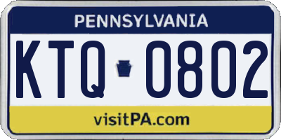 PA license plate KTQ0802
