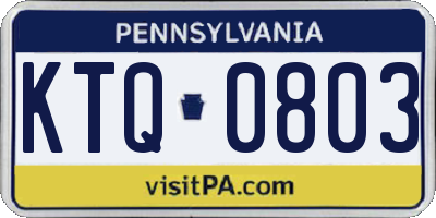 PA license plate KTQ0803