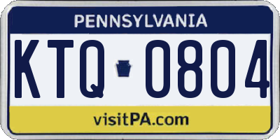PA license plate KTQ0804