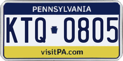 PA license plate KTQ0805