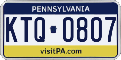 PA license plate KTQ0807