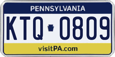 PA license plate KTQ0809