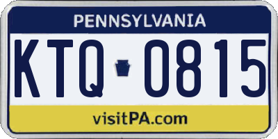 PA license plate KTQ0815