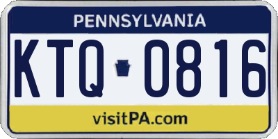 PA license plate KTQ0816