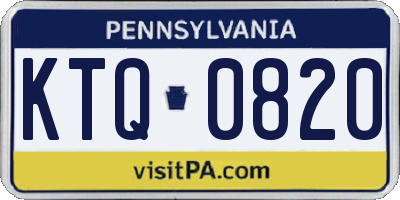 PA license plate KTQ0820