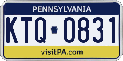 PA license plate KTQ0831