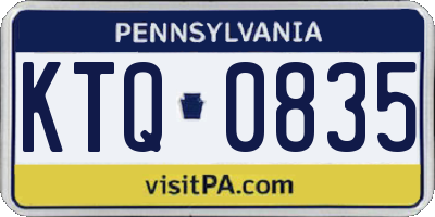 PA license plate KTQ0835