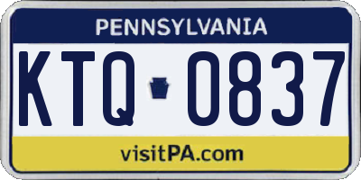 PA license plate KTQ0837