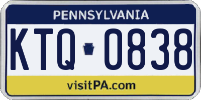 PA license plate KTQ0838