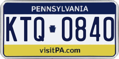 PA license plate KTQ0840