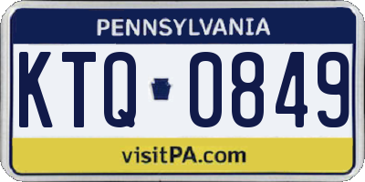 PA license plate KTQ0849