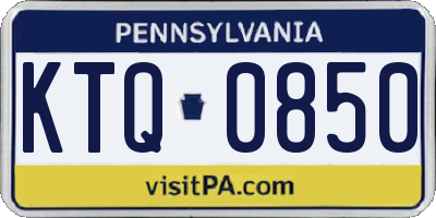 PA license plate KTQ0850