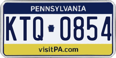 PA license plate KTQ0854