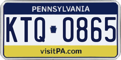 PA license plate KTQ0865