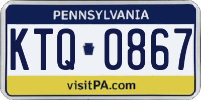 PA license plate KTQ0867