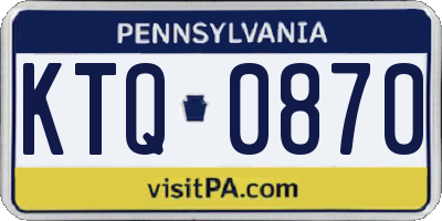 PA license plate KTQ0870