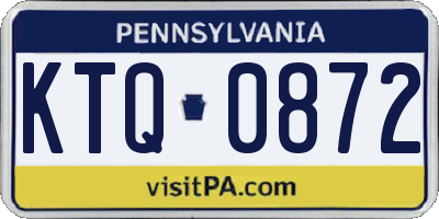 PA license plate KTQ0872