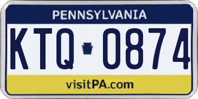 PA license plate KTQ0874