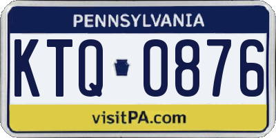 PA license plate KTQ0876