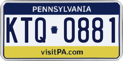 PA license plate KTQ0881