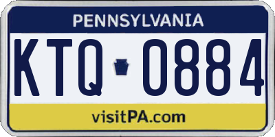 PA license plate KTQ0884