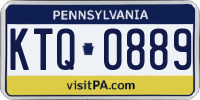 PA license plate KTQ0889