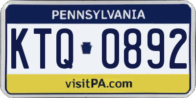 PA license plate KTQ0892