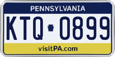 PA license plate KTQ0899