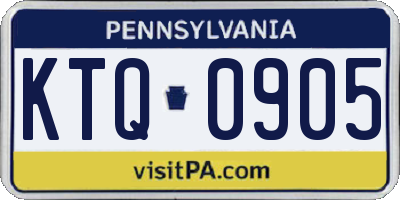 PA license plate KTQ0905