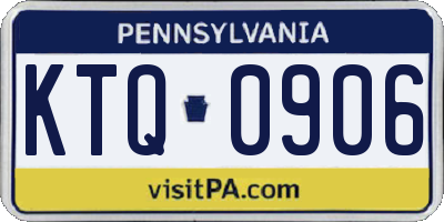 PA license plate KTQ0906