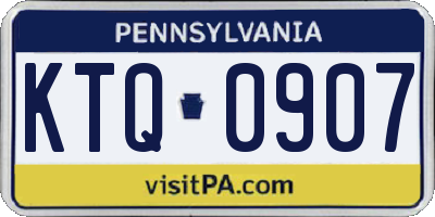 PA license plate KTQ0907