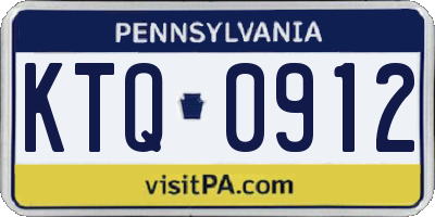 PA license plate KTQ0912