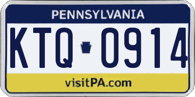 PA license plate KTQ0914