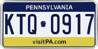 PA license plate KTQ0917