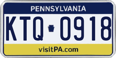 PA license plate KTQ0918