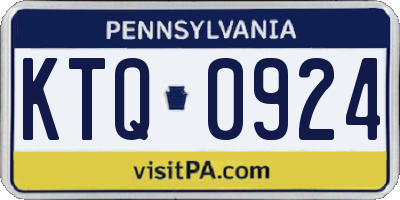 PA license plate KTQ0924