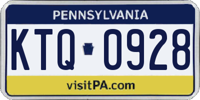 PA license plate KTQ0928