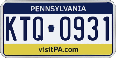 PA license plate KTQ0931