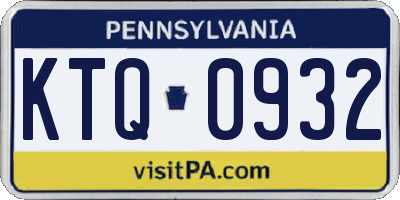 PA license plate KTQ0932