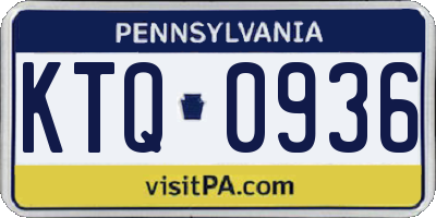 PA license plate KTQ0936