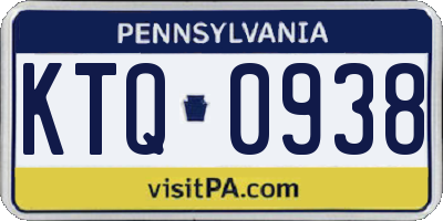 PA license plate KTQ0938