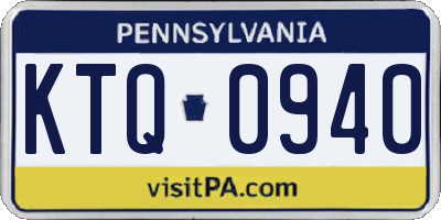 PA license plate KTQ0940
