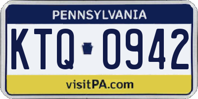 PA license plate KTQ0942