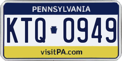 PA license plate KTQ0949