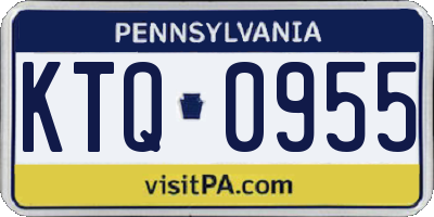 PA license plate KTQ0955