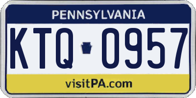 PA license plate KTQ0957